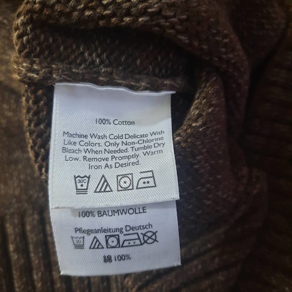 Eddie Bauer Mens Brown Two Button Knit Sweater Size Small - Picture 4 of 5
